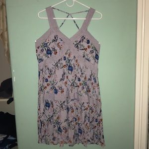 Floral babydoll dress with lace detail